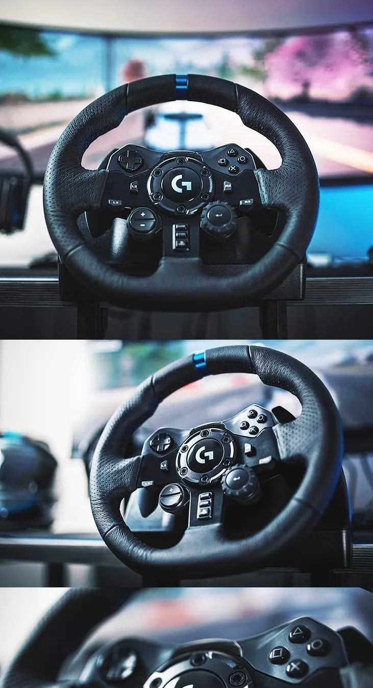 Original Logitech G923 Racing Wheel and Pedals for PC PS4 PS5 Racing Simulation Game Featuring Vibration Motor steering wheel