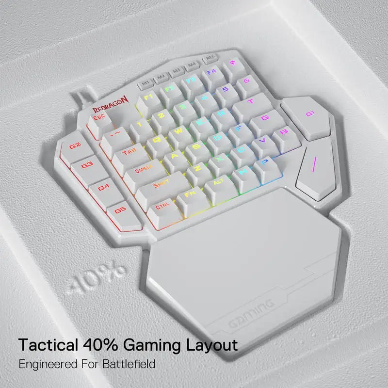 Redragon K585 DITI One-Handed RGB Mechanical Gaming Keyboard, 42 Keys Type-C Professional Gaming Keypad w/Upgraded Hot-Swappable