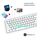 Ajazz 308I Wireless Keyboard 84 Keys Round Keycap Bluetooth Keyboard Portable 2.4GHz Numeric Keypad for Tablet Laptop Android
