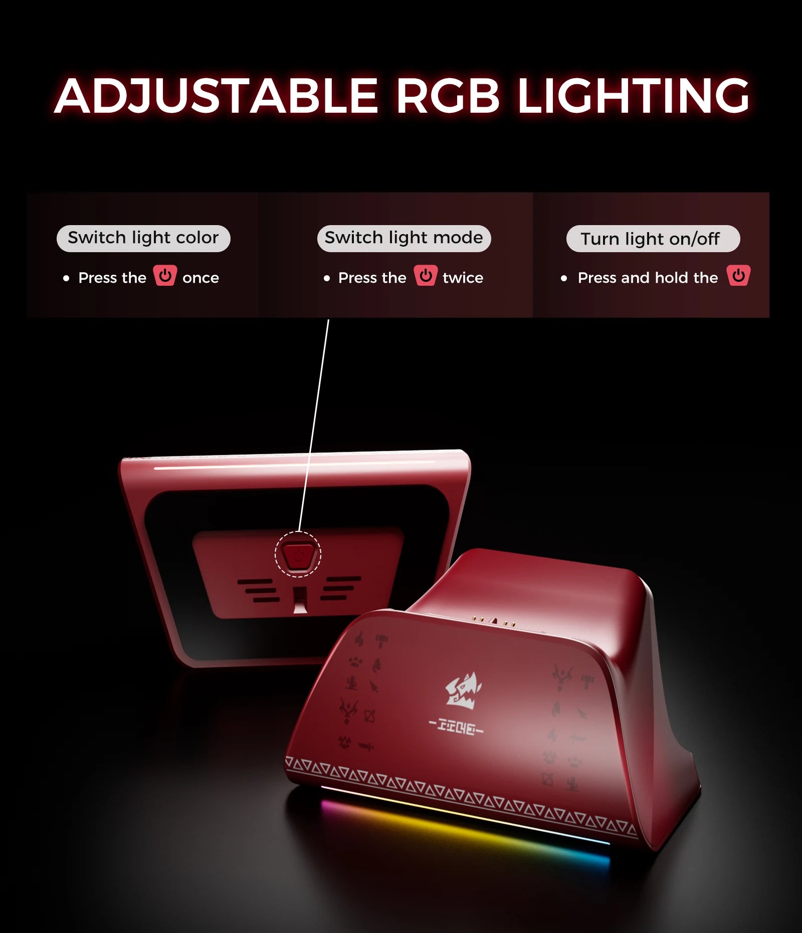 IINE Charging Station for PS5 Controller, Anti-slip Design, LED Indicator, Overcharge Protection, Fast Charging