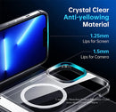 Clear Magnetic Phone Case for iPhone 16 15 14 Pro Max 13 12 11 Mini with Kickstand for MagSafe Wireless Charging Back Cover