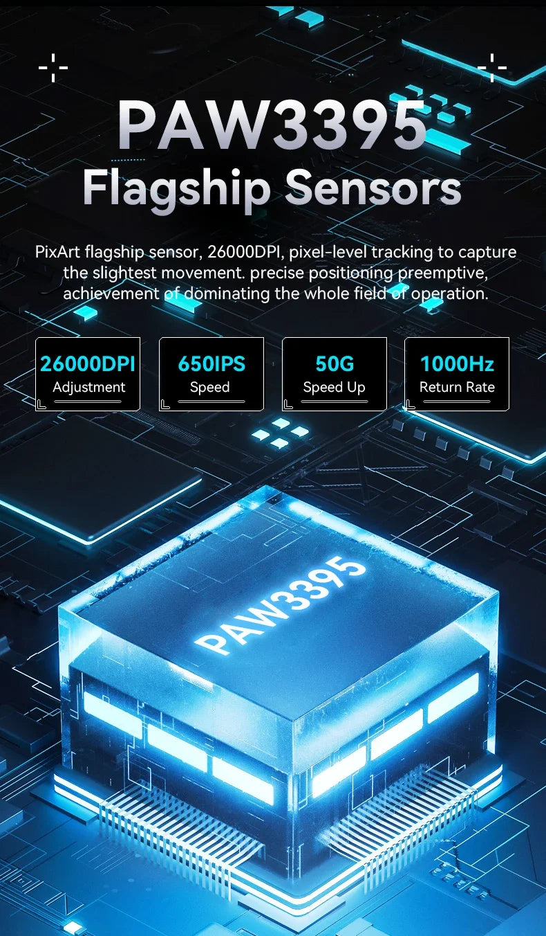 Attack Shark X3 PixArt PAW3395 Bluetooth Mouse 2.4G Tri-Mode Connection, 26000dpi, 650IPS,Lightweight Macro Gaming Mouse