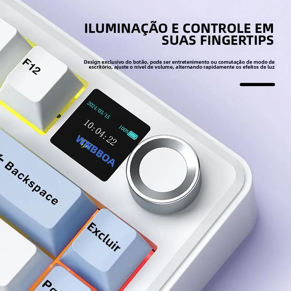 AULA F75 MAX Gaming Mechanical Keyboard 75% Wired/Bluetooth/2.4G Hot-Swap RGB E-sports Keyboard with TFT Screen for PC/Mac  ﻿