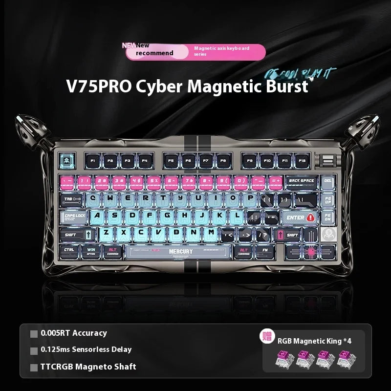 Gravastar 75k1pro Mechanical Keyboard Wireless Gaming Esports Professionali Keyboard Aluminum Customization Computer Peripherals