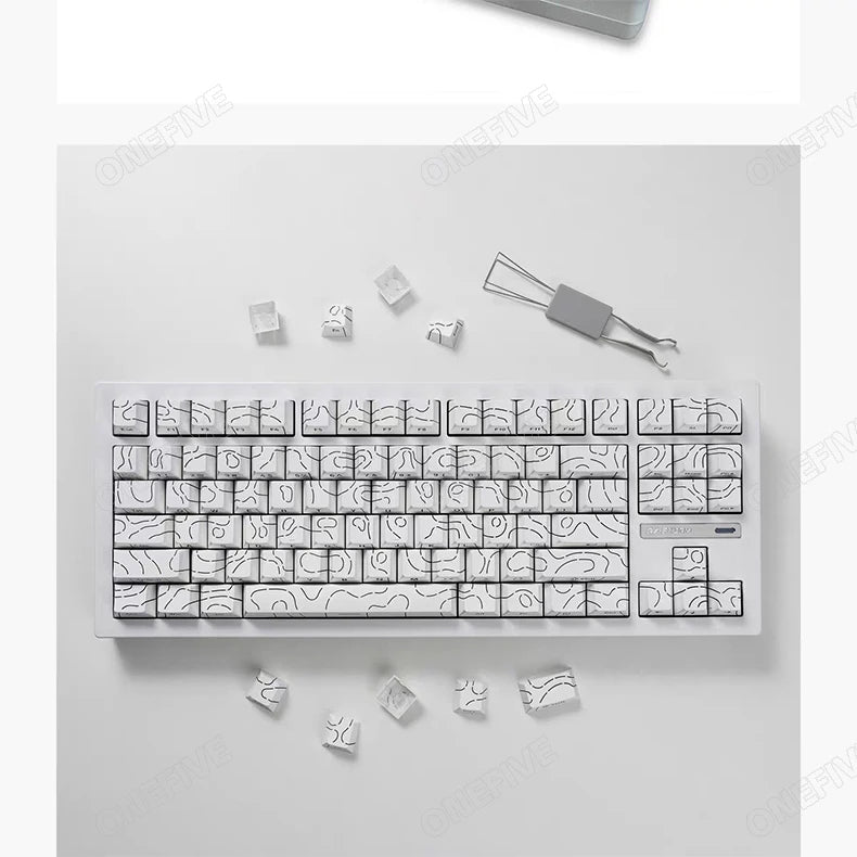 Contour 4.0 Side Engraved Keycap PBT Translucent 97 Key Gaming Mechanical Keyboard Key Cap White For Magnetic Switch F75 GMK87