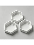 3PCS Hexagonal Suspended Storage Rack Nordic Wall Hanging Rack Living Room Entrance Creative Geometric Storage Decoration Rack