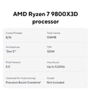 AMD Ryzen 7 9800X3D 4.7GHz 8 Cores 16 Threads L3=96M Processor 120W R7 9800X3D Socket AM5 New 4NM DDR5
