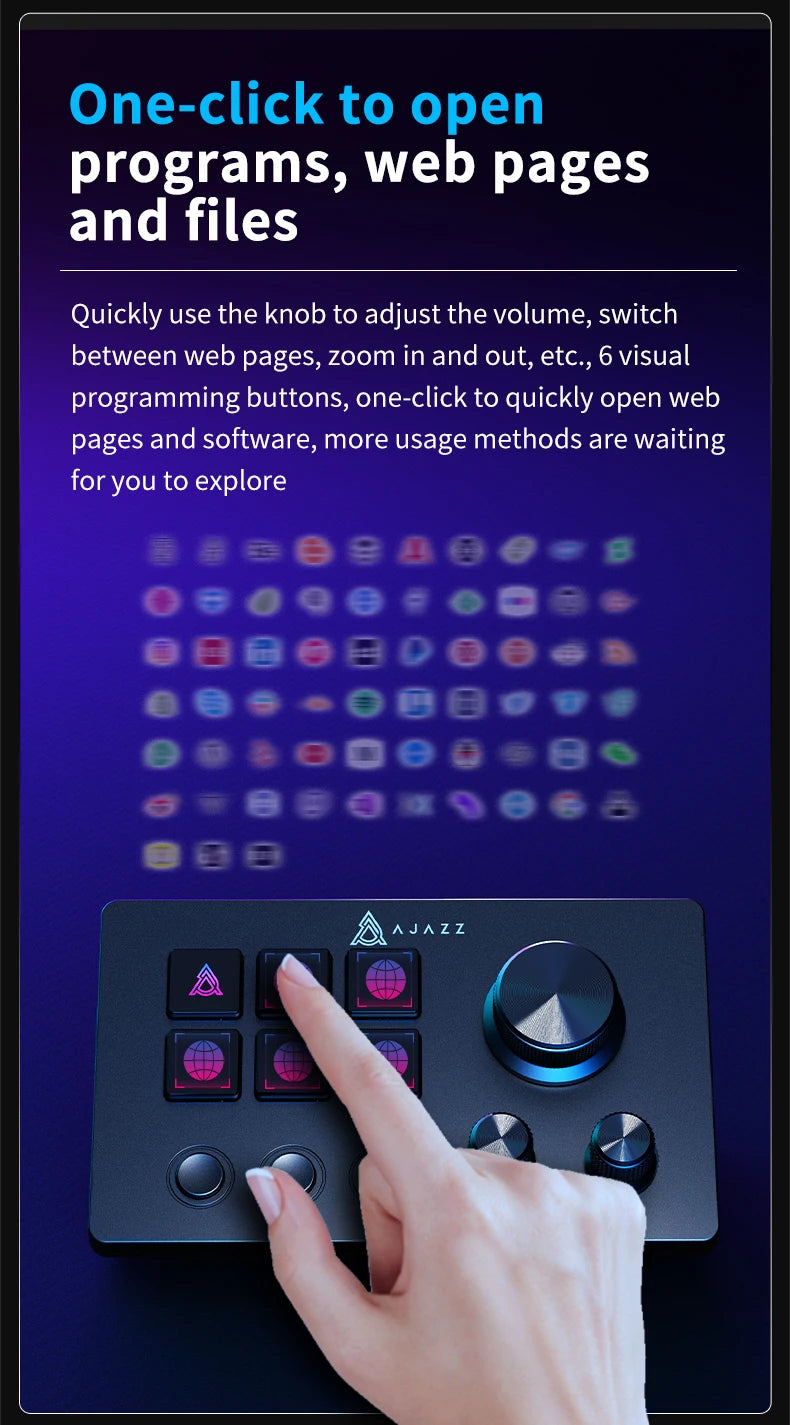 Ajazz  AKP03E Programmable Macro Keyboard 12 Keys Mechanical Gaming Keyboard Custom Button Mini Keyboard For Multiple Scenario