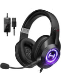 Edifier G2II Gaming Headset for PC PS4 USB Wired Gaming Headphones with 7.1 Surround Sound with Noise Canceling Microphone and RGB Light 50mm Driver Compatible with Mac Desktop PC Black