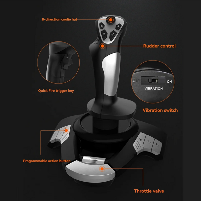 Flight Control Stick F16 Aviation Simulated Flight Stick Joystick Simulation Competition Teaching Special for Window PC