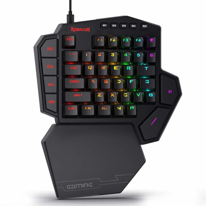 Redragon K585 DITI One-Handed RGB Mechanical Gaming Keyboard,Wrist Rest 42 Keys Type-C Professional Gaming Keypad Hot-Swappable