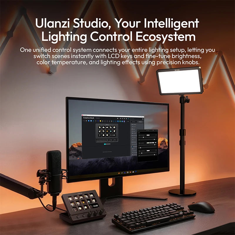 Ulanzi D200X All-in-One Creative Deck Studio Controller for Video/Photo Editing 8-in-1 Docking Station with Audio Jack 4K HDMI