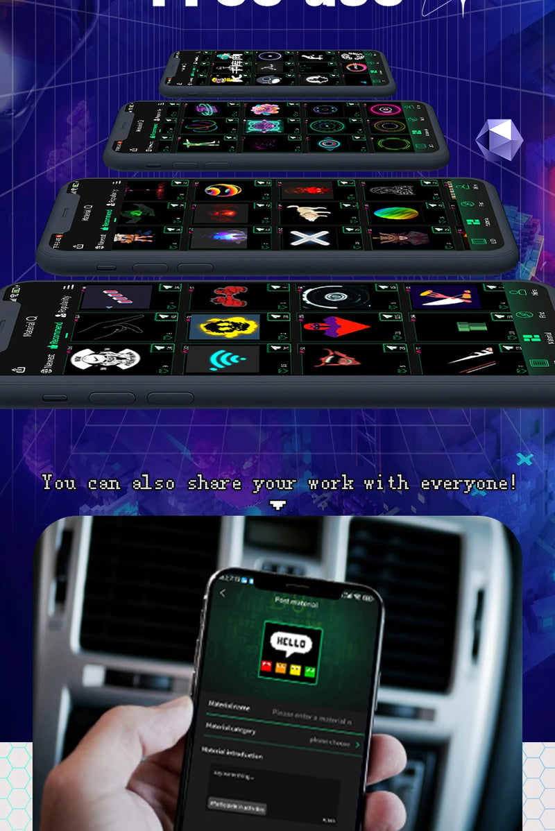 64X64 Smart LED Pixel Display RGB DIY Programmable Pixel APP Control Art Display Creative Animations For Gaming Room Decor