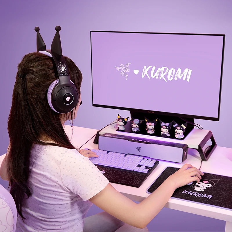 Razer Sanrio Kuromi Edition Kraken V3 X Wired USB Headset with HyperClear Cardioid Microphone and TriForce 40mm Drivers