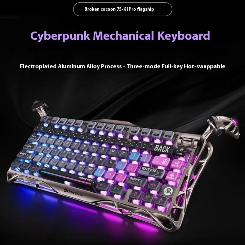 Gravastar 75k1pro Mechanical Keyboard Wireless Gaming Esports Professionali Keyboard Aluminum Customization Computer Peripherals