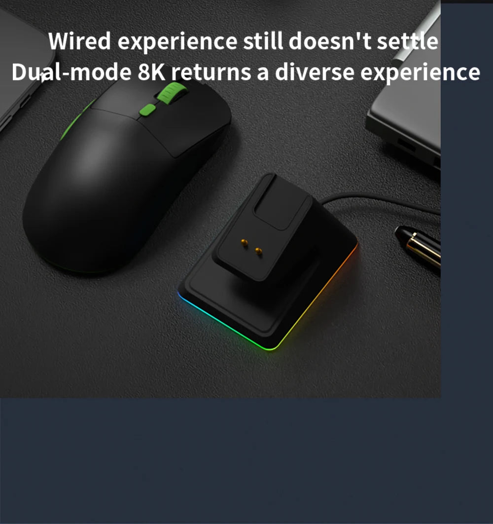Darmoshark X5 Gaming Mouse 7Key PAW3395 Double 8K Wired Wireless 26000 DPI RGB Magnetic Charging Base Motospeed Macro Game Mouse