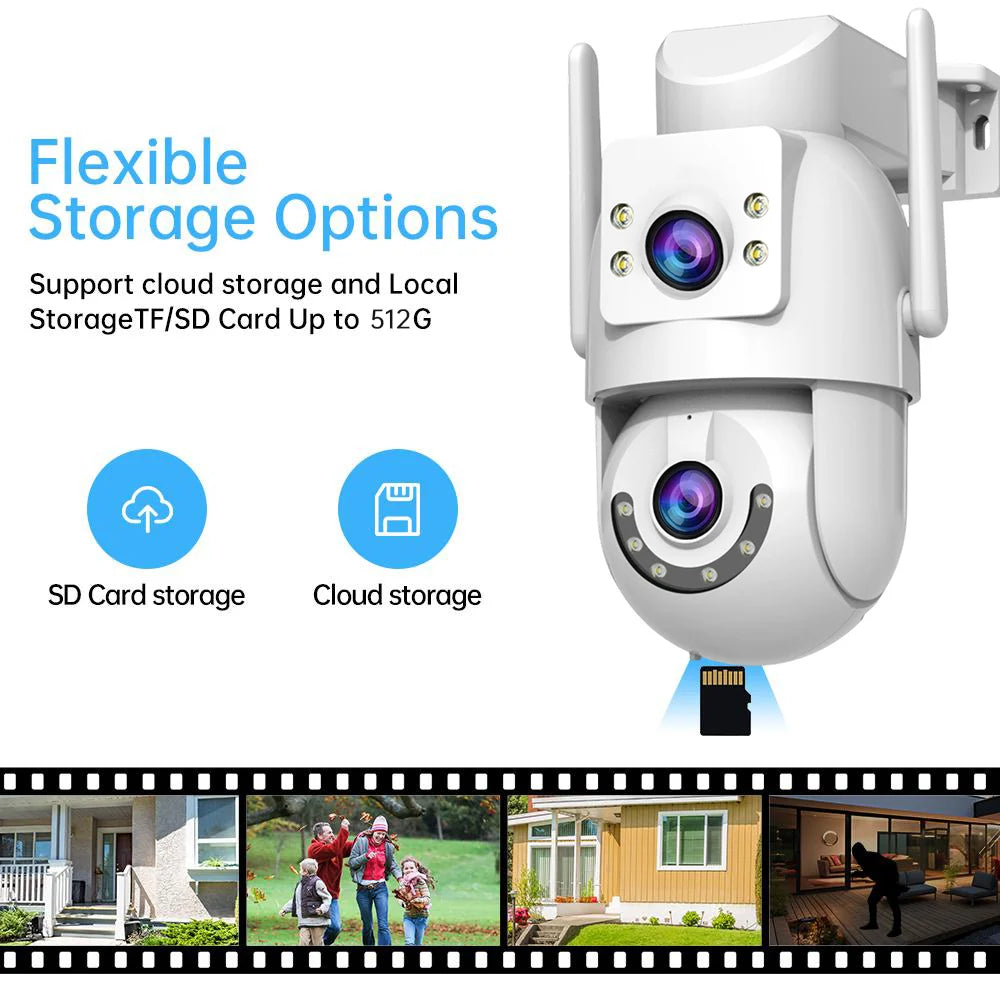 Jooan 4K 8MP HD Wifi PTZ Camera Outdoor 5G Wifi Dual Lens Security IP Cameras 5X Zoom AI Tracking ONVIF CCTV Surveillance Camera
