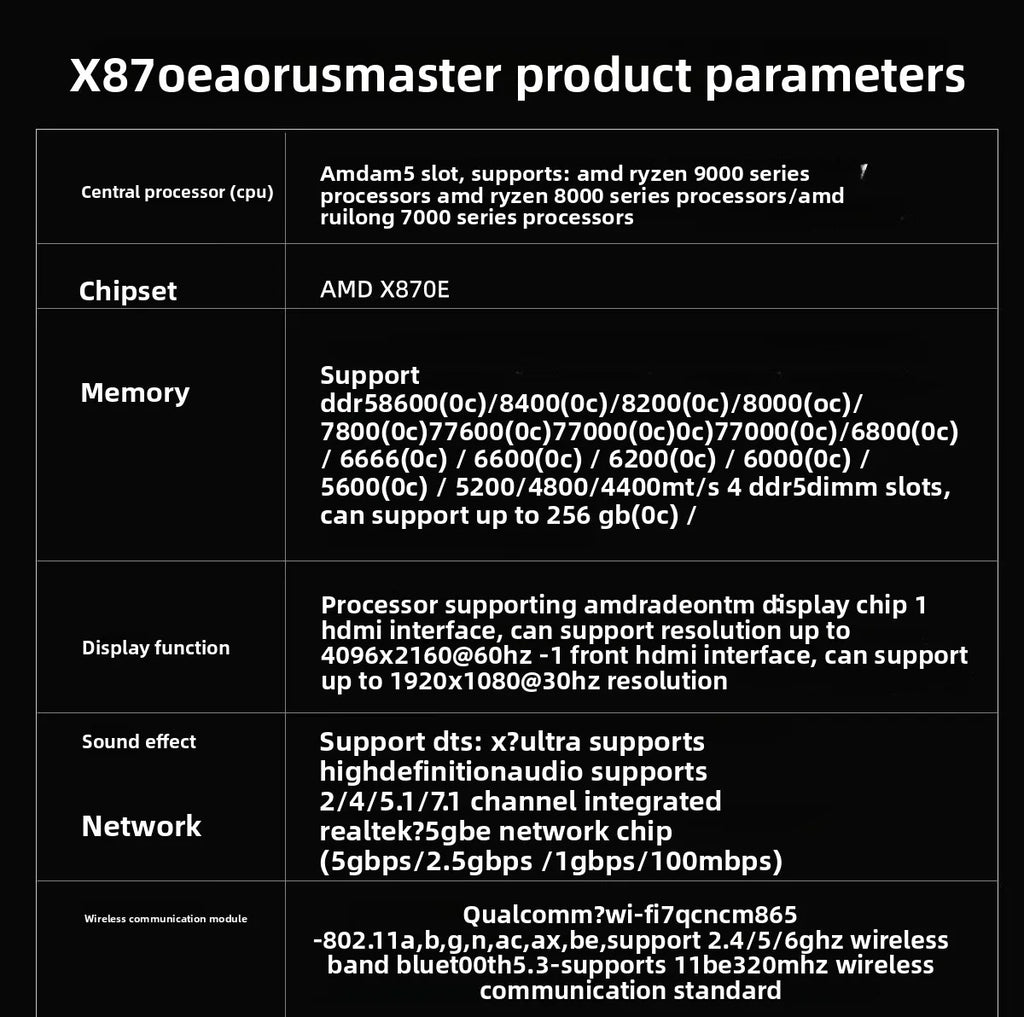 Super Carving X870E AORI MASTER computer main board for support AM5 9000CPU