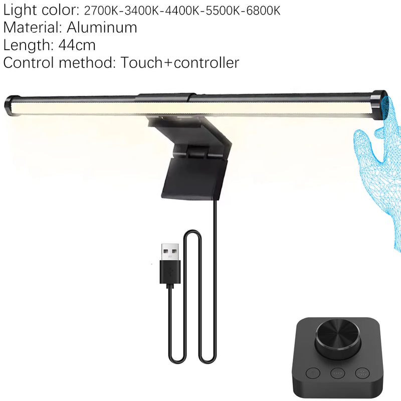 33-60cm Monitor Light Bar PC RGB Background Lighting Eye Protection Dimming Reading/Gaming/Work Lamp Timed Night Light