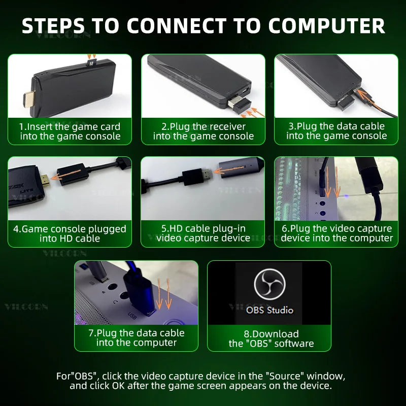 VILCORN M8 Game Stick 4K Arcade Video Game Console for MAME PS1 9 Emulator with Double Arcade Joysitck 41000 Games Retro Machine