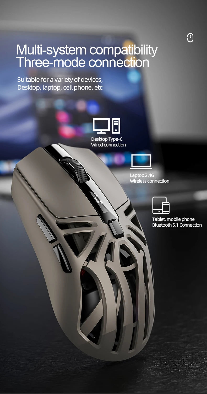 SmailWolf RS8 Bluetooth wireless 2.4g gaming mouse triple-mode lightweight e-sports gaming 1K return rate 10000DPI computer