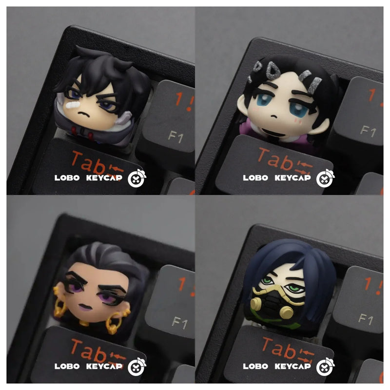 New Valorant Gaming Keycaps 1pcs Viper Reyna Clove Iso Character Series Theme Personalized Design Resin Keyboard Key Cap