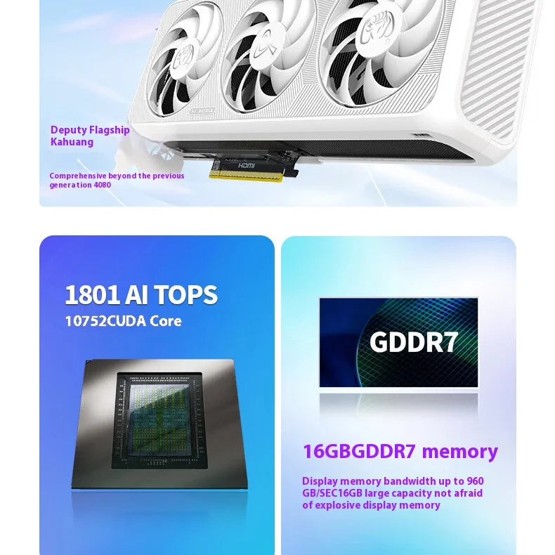 AX Gaming GeForce RTX 5080 X3W 16GB – 16GB GDDR7, 256-Bit, 30Gbps, 4K/8K Gaming & AI Rendering Graphics Card Video Card