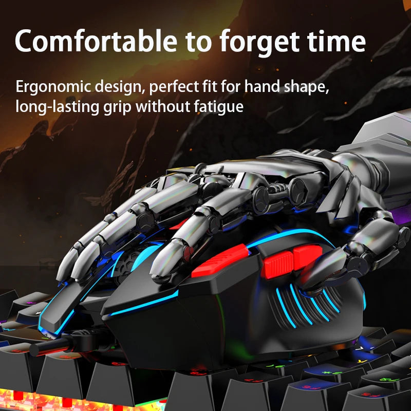 K-Snake Q6 Wired USB Gaming Mouse Desktop PC/Notebook Home Office Glow 8 Button Mouse 7200DPI Macro Programming