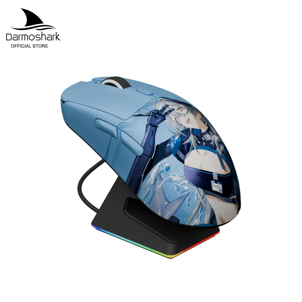 Darmoshark X5 Gaming Mouse 7Key PAW3395 Double 8K Wired Wireless 26000 DPI RGB Magnetic Charging Base Motospeed Macro Game Mouse