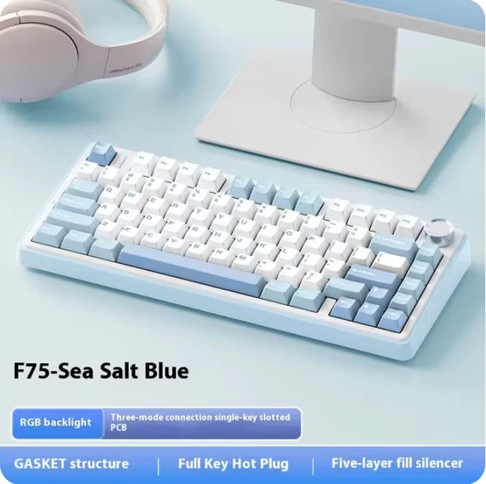 AULA F75 Gasket Mechanical Keyboard — Hot-Swap, RGB, Wireless 75% Gaming Keyboard