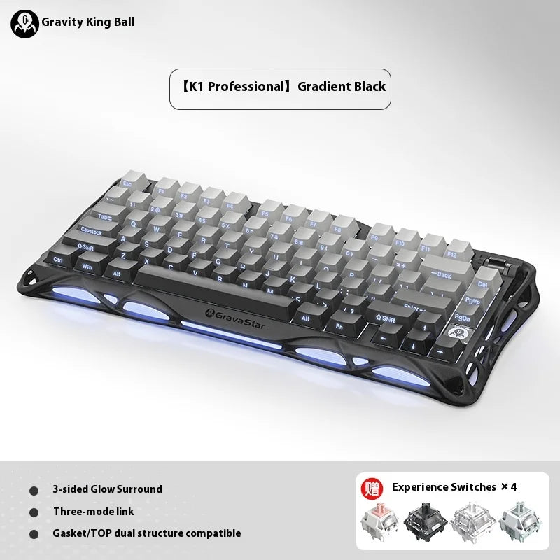 Gravastar 75k1pro Mechanical Keyboard Wireless Gaming Esports Professionali Keyboard Aluminum Customization Computer Peripherals