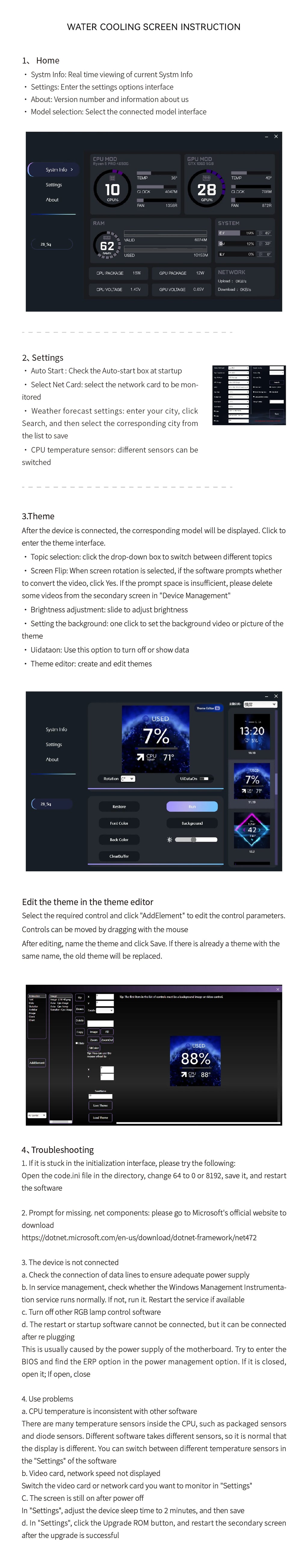 X-GAMERX S360  White/Black ARGB All-In-One LCD SCREEN AIO LIQUID COOLE Water Cooling Radiator 5V 3PIN ARGB Fan CPU Liquid Cooler