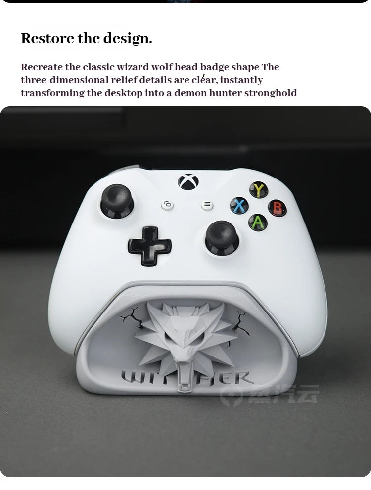 Wizard Wolf Head Badge Game Controller Base Bracket For Xbox Gamepad Gaming Peripherals Computer Accessories Desktop Storage