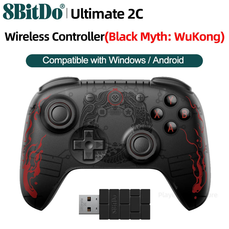 8BitDo Ultimate 2C Gamepads PC Black Myth Wukong Wireless or Wired Gaming Controller Windows 10 11 Steam Raspberry Pi Android