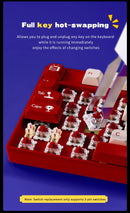 Ajazz AK870MC Wired Mechanical Gaming Keyboard 75% Layout Hot Swap Keyboards 87 Keys Red Brown Switch for Laptop Desktop PC