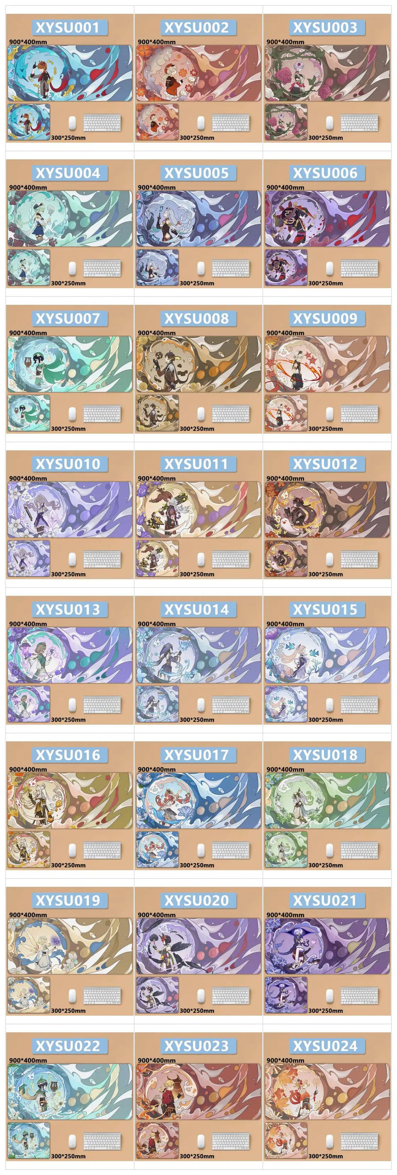 Anime Game Furina Neuvillette Mavuika Wanderer Raiden XXL Large Genshin Impact Mouse Pad Non-slip Keyboard Desk Mat Mousepad