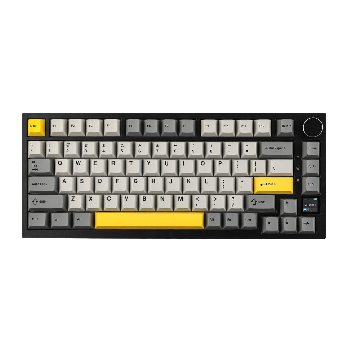 Ajazz AK820 Pro 75% Gasket-mounted Bluetooth 5.1/2.4G Wireless/Wired Mechanical Keyboard with TFT Screen for Mac/Win