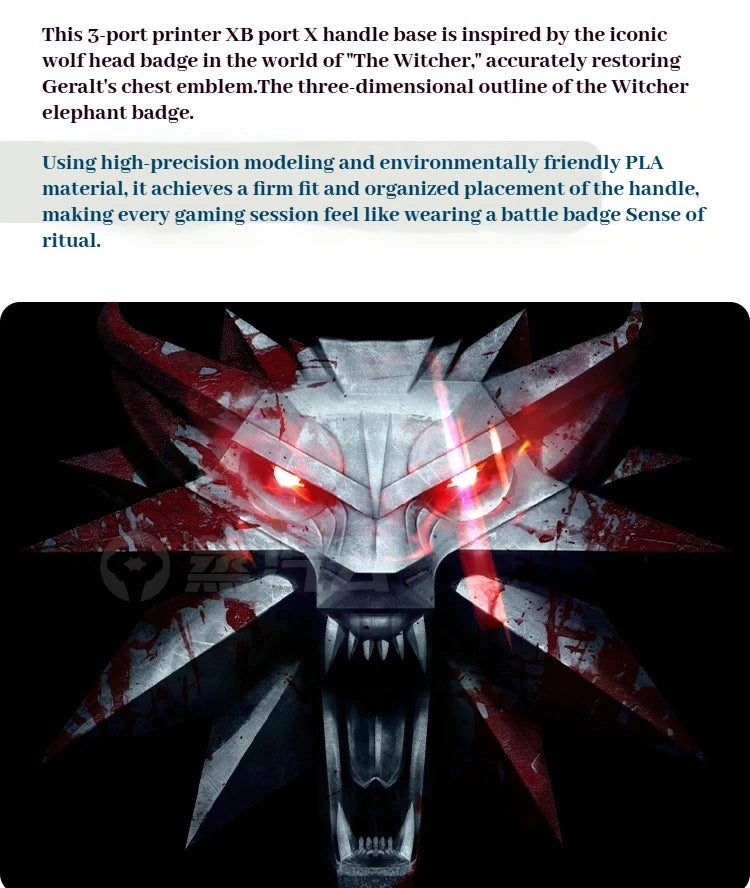 Wizard Wolf Head Badge Game Controller Base Bracket For Xbox Gamepad Gaming Peripherals Computer Accessories Desktop Storage