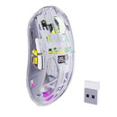 A2 Transparent Wireless Gaming Mouse, BT 5.0/2.4G PC Rechargeable RGB Mice with Digital Screen,PixArt 3212, 5 Adjustable DPI