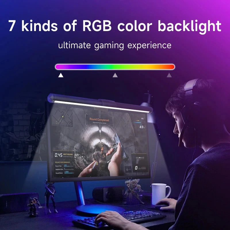 33-60cm Monitor Light Bar PC RGB Background Lighting Eye Protection Dimming Reading/Gaming/Work Lamp Timed Night Light