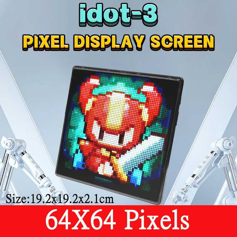 64X64 Smart LED Pixel Display RGB DIY Programmable Pixel APP Control Art Display Creative Animations For Gaming Room Decor