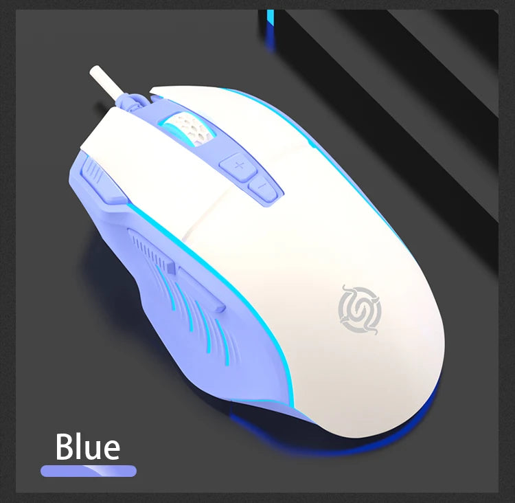K-Snake Q6 Wired USB Gaming Mouse Desktop PC/Notebook Home Office Glow 8 Button Mouse 7200DPI Macro Programming
