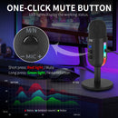 XTUGA MU2000 RGB Mini Condenser Microphone USB Interface Suitable For Gaming Voice Computer Live Streaming Video Conferencing
