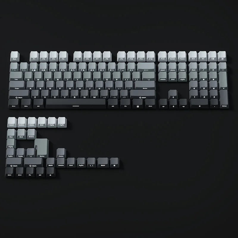 130 keys Gradient Keycaps Side Printed  PBT Double Shot OEM Profile for MX Switches Gaming Keyboard key caps