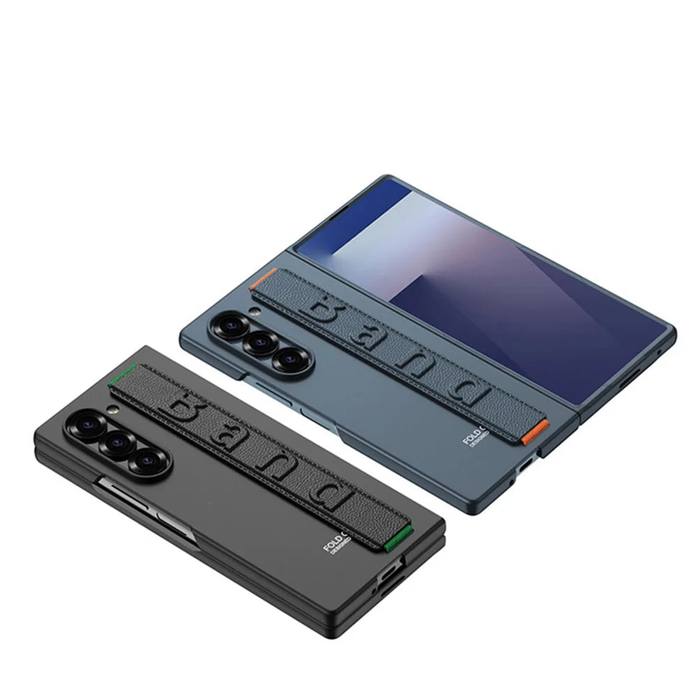 Ultra-thin hard micro-matte feel with wrist strap for phone case for Samsung Galaxy Z Fold 7 fold7 Camera Protect Cover