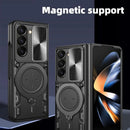 Case For Samsung Galaxy Z Fold 7 6 5 Magnetic Rota Camera Slide Protector Ring 360 Stand Cover Capa Fundas
