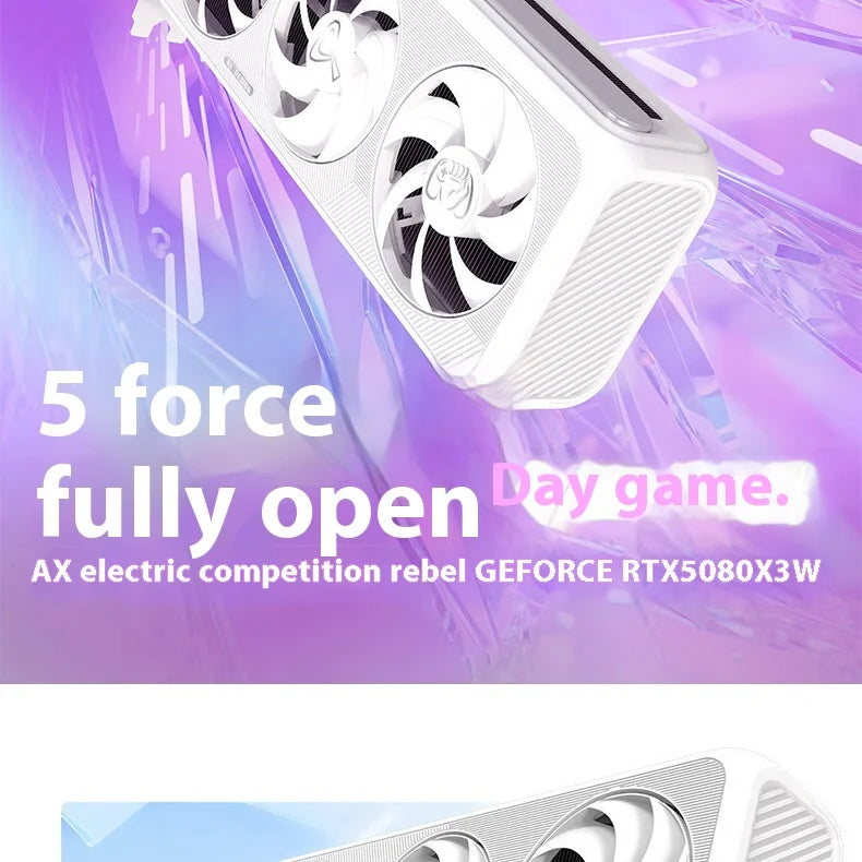 AX Gaming GeForce RTX 5080 X3W 16GB – 16GB GDDR7, 256-Bit, 30Gbps, 4K/8K Gaming & AI Rendering Graphics Card Video Card