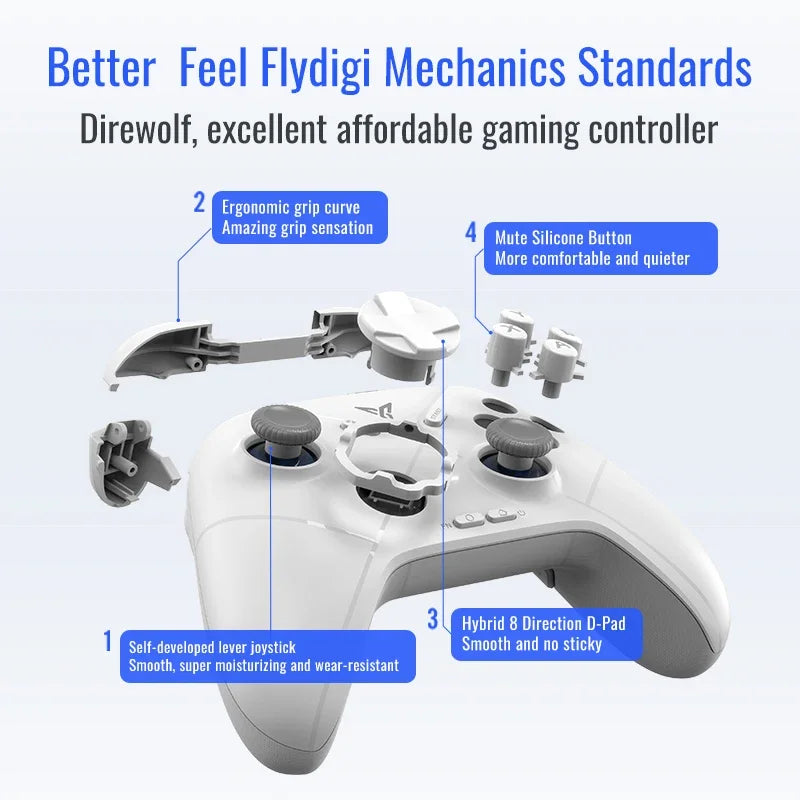 Flydigi Direwolf 3 Gamepad Wireless Bluetooth Gaming Controller Support NS PC TV iOS Android  Lever Joystick Game Handle