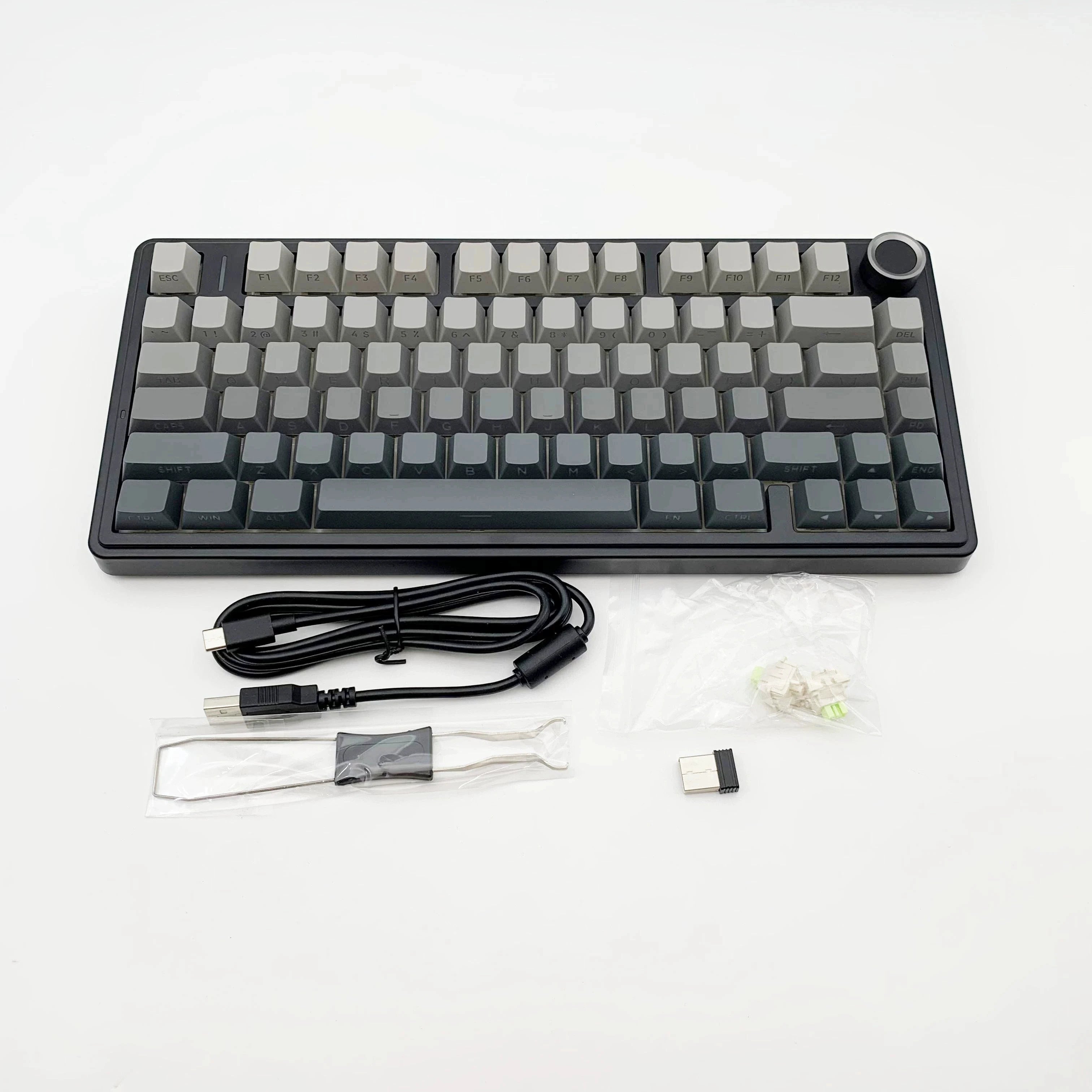 AULA F75 Gaming Mechanical Keyboard RGB Customized 75% Layout Side-engraving Gasket Mounted 80keys PBT Gradient Keycaps keyboard