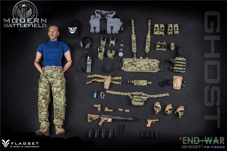 ViiKONDO 1/6 Flagset FS 73033 Ghost Action Figure Simon Riley End War COD Army Men 12inch Special Toy Model Full Set Collection